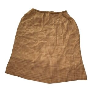 Jones New York Brown Plaid Midi Skirt Womens Size 8 Career Office Academia